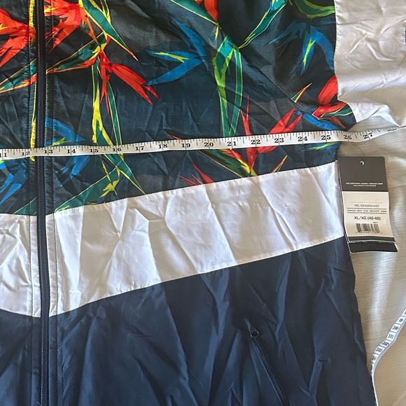 NWT Russell Athletic Men's Windbreaker Hood Jacket. Full zipper White Blue XL - Picture 8 of 14